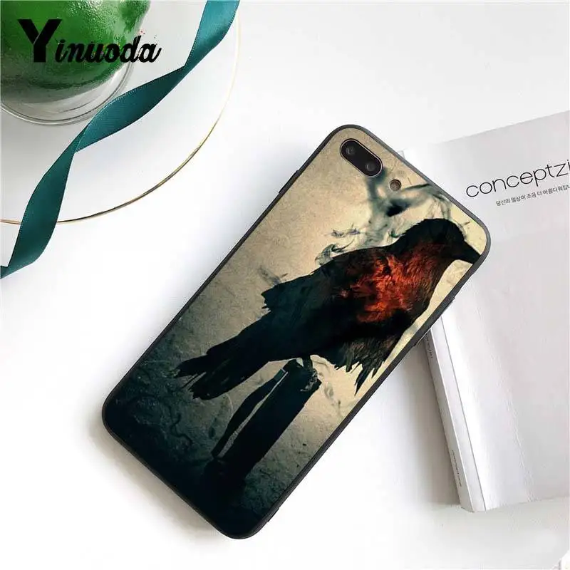 Yinuoda для iPhone 7 6 X Чехол Птицы черного ворона Топ дизайнерский чехол телефона 8 6S Plus 5