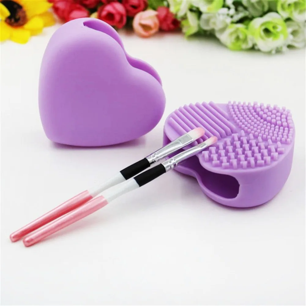 Silicone Makeup Brush Cleaning Mat Washing Tools Hand Tool Large Pad Sucker Scrubber Board Cosmetic Cleaner | Красота и здоровье
