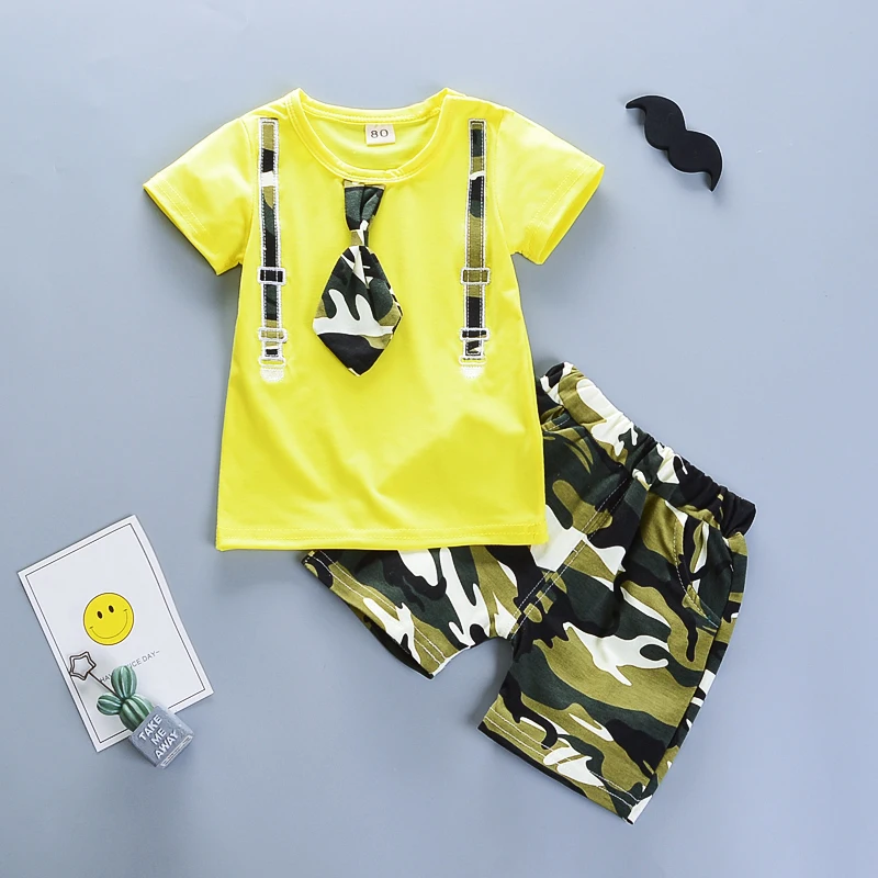 BibiCola newborn clothes 2018 summer baby boys clothing sets fashion camouflage T-shirt+shorts 2pcs suits infant tracksuit set |
