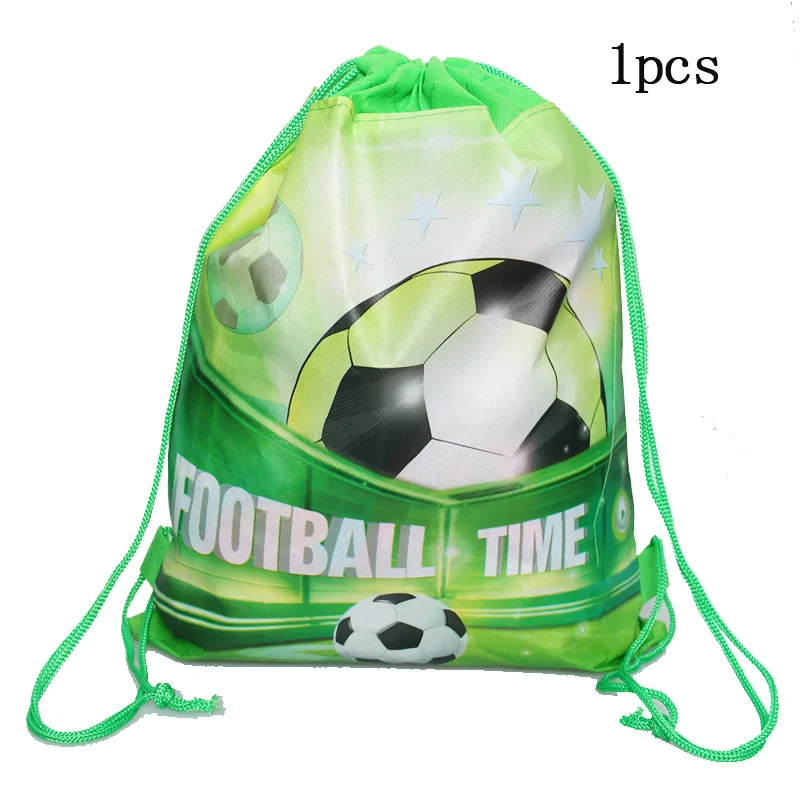 drawstring bag 1pcs 6 шт./партия, Футбольная тематика, вечерние Подарочная коробка для попкорна для мальчиков и девочек с днем рождения, вечерние для украшения детского душа вечерние принадлежности - Цвет: drawstring bag 1pcs