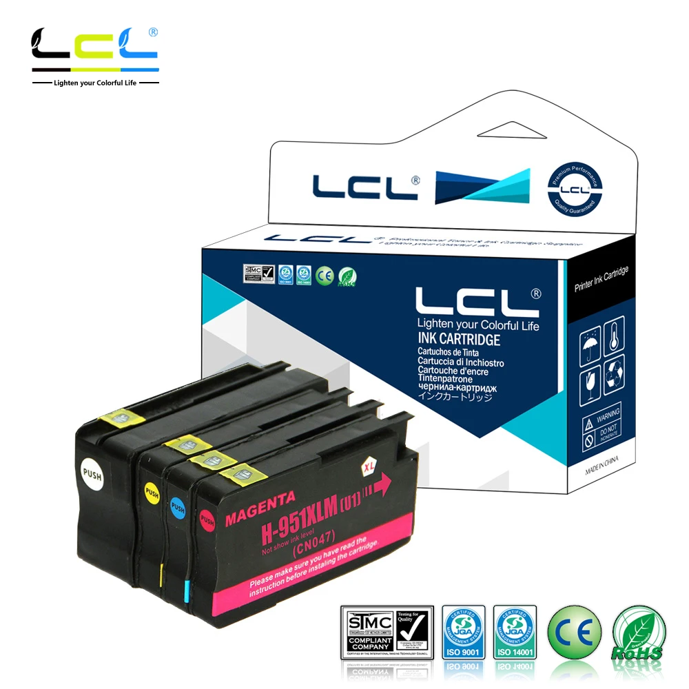 

LCL 950XL 951XL 950 951 XL (4-Pack) Ink Cartridge Compatible for HP Officejet Pro 251dw/276dw/8100/8600/8610/8620/8630/8640/8650