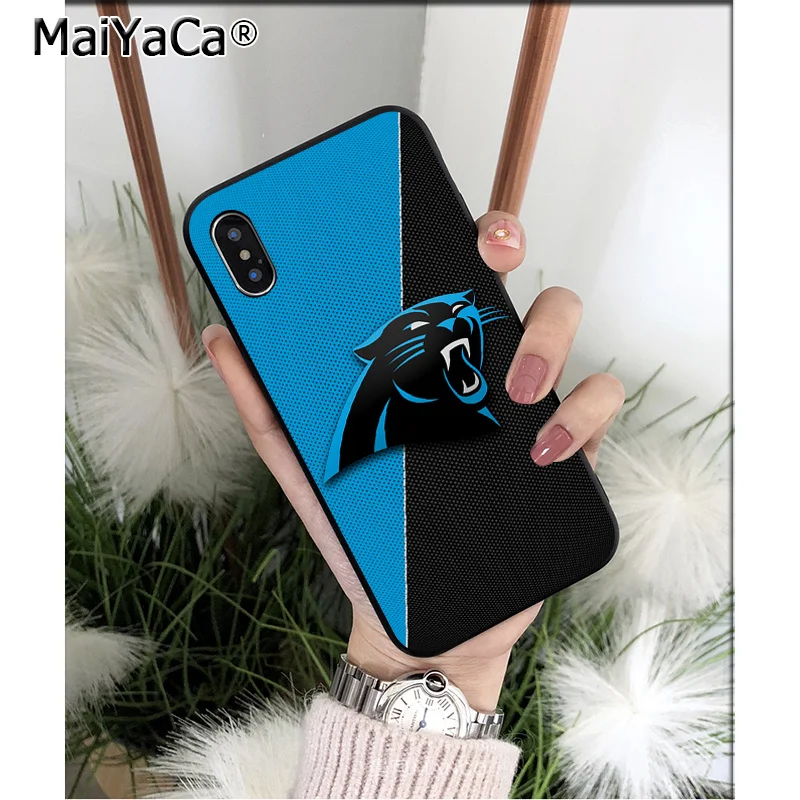 A12 MaiYaCa Carolina Panthers TPU Soft Silicone Phone Case for iPhone X XS MAX 6 6S 7 7plus 8 8Plus 5 5S XR - Цвет: A12