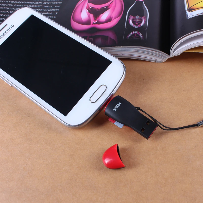 Лидер продаж картридер SSK SCRS600 USB 2 0 поддержка Micro SD/T Flash карты с функцией OTG для