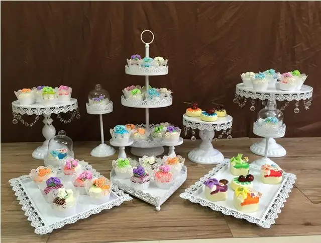 

12pcs/set white cake stands wedding cupcake stand cake barware decorating cake tools wedding decoration