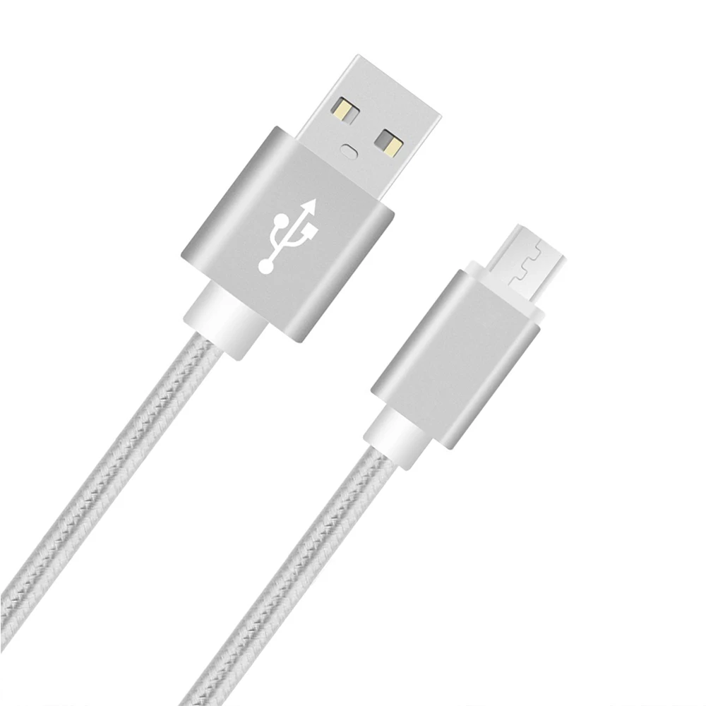 3 фута алюминиевый нейлоновый микро USB кабель для синхронизации и быстрого