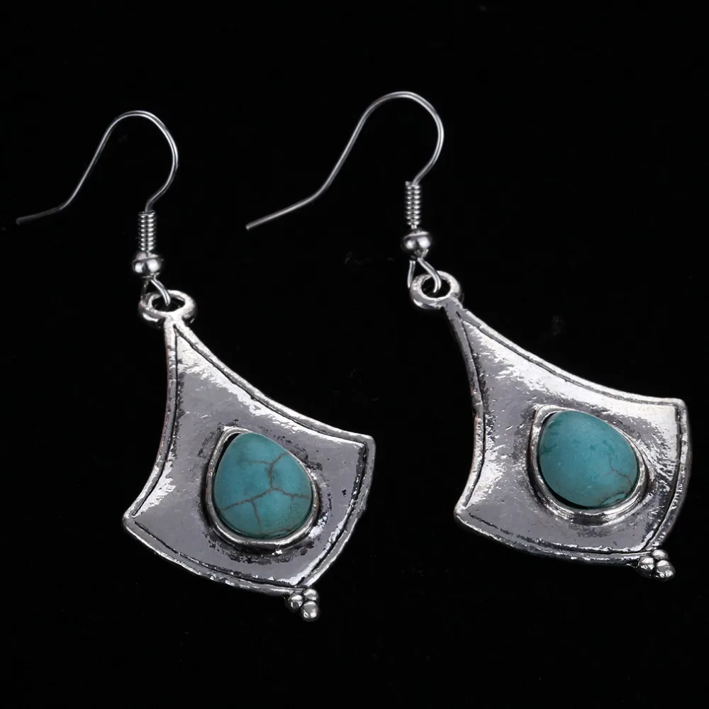 Женские Висячие сережки Howlite серебристого цвета высокого качества из мраморного