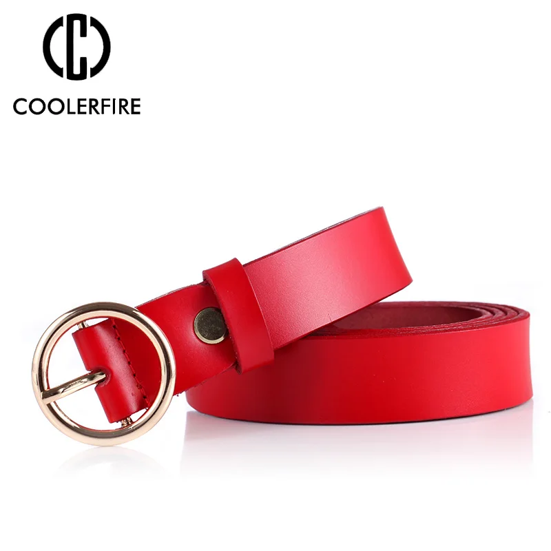 Модный классический женский широкий ремень COOLERFIRE с круглой пряжкой дизайнерский