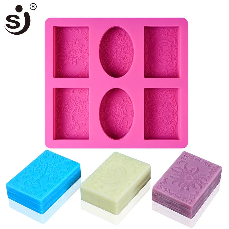 SJ DIY силиконовая мыльница для мыльницы 3D 6 форм овальная прямоугольное Мыло