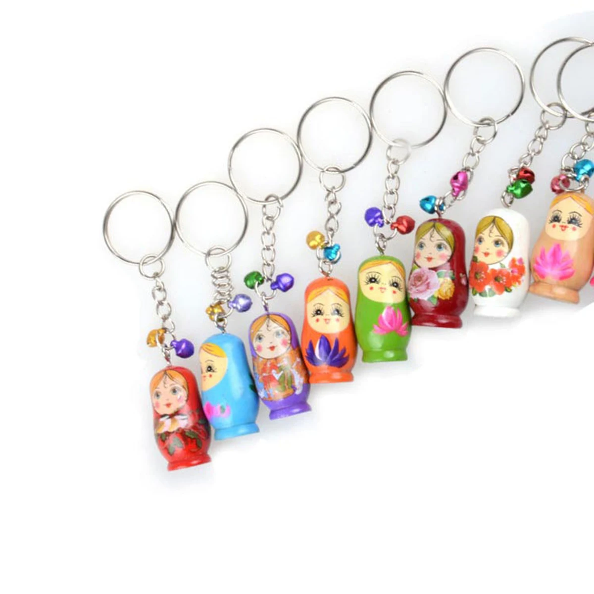 12 шт. креативные брелоки деревянная матрешка русские куклы для автомобильных