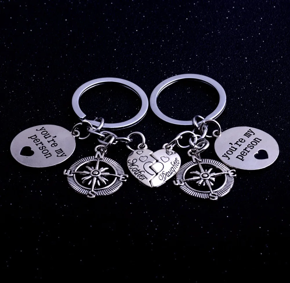 Вы-мой человек брелок с разбитым сердцем компас бесконечности семейный ключ для