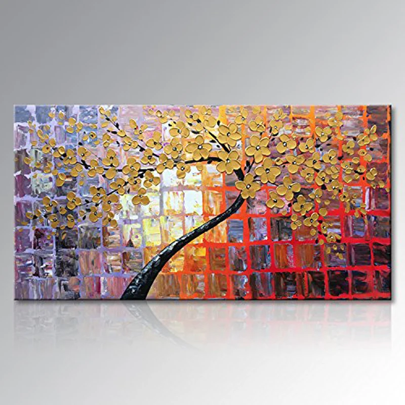 Ручная роспись большая абстрактная картина холст настенная живопись цветы 1 шт.