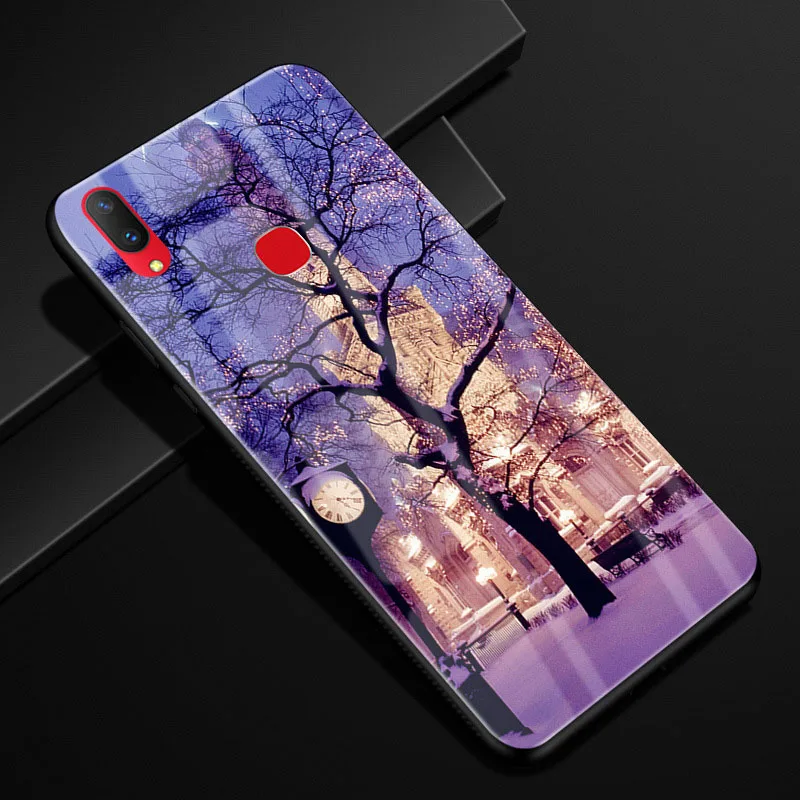 Чехол для Vivo Y91, Y95, закаленное стекло, чехол с рисунком, черный, TPU, бампер, чехол для Vivo Y95, Vivo Y91, чехол для телефона, стекло, Y 91 - Цвет: 17