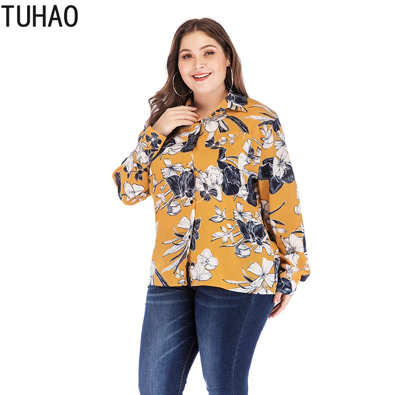 Блузка женская с цветочным принтом 5XL 4XL 3XL|Блузки| |