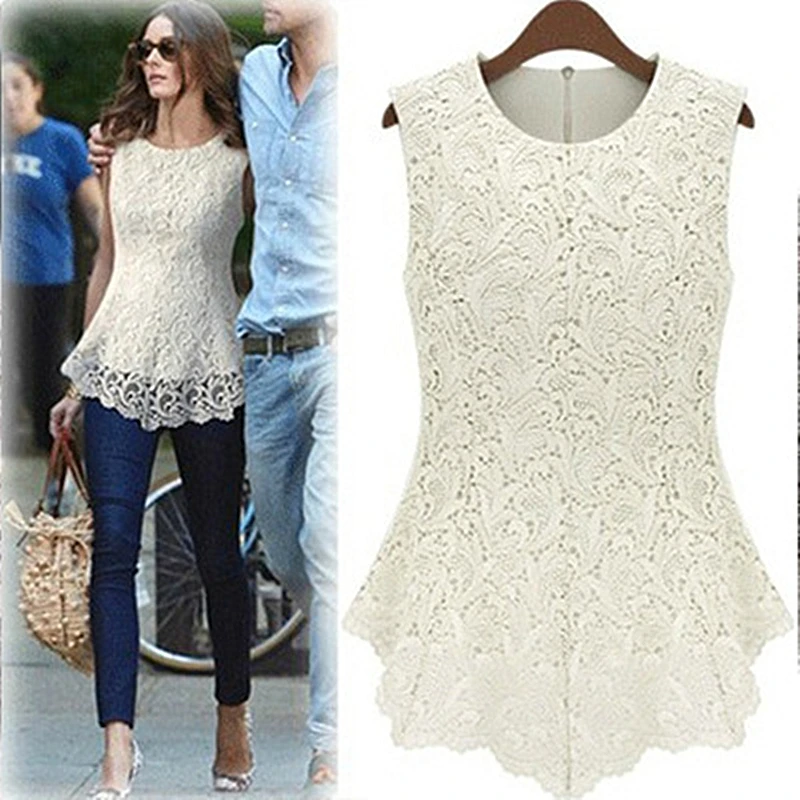 

Sleeveless Lace Top European And American Women's Chiffon Shirt Fashion Comfortable And Breathable Wild Multi-color Large Size