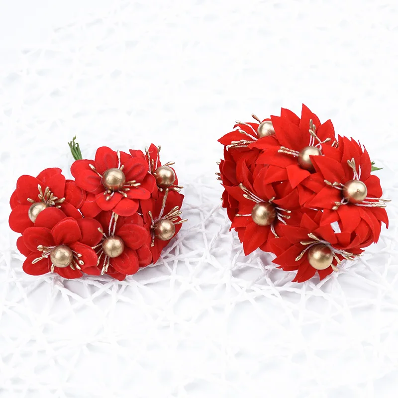 6 шт. искусственные рождественские цветы для скрапбукинга | Дом и сад