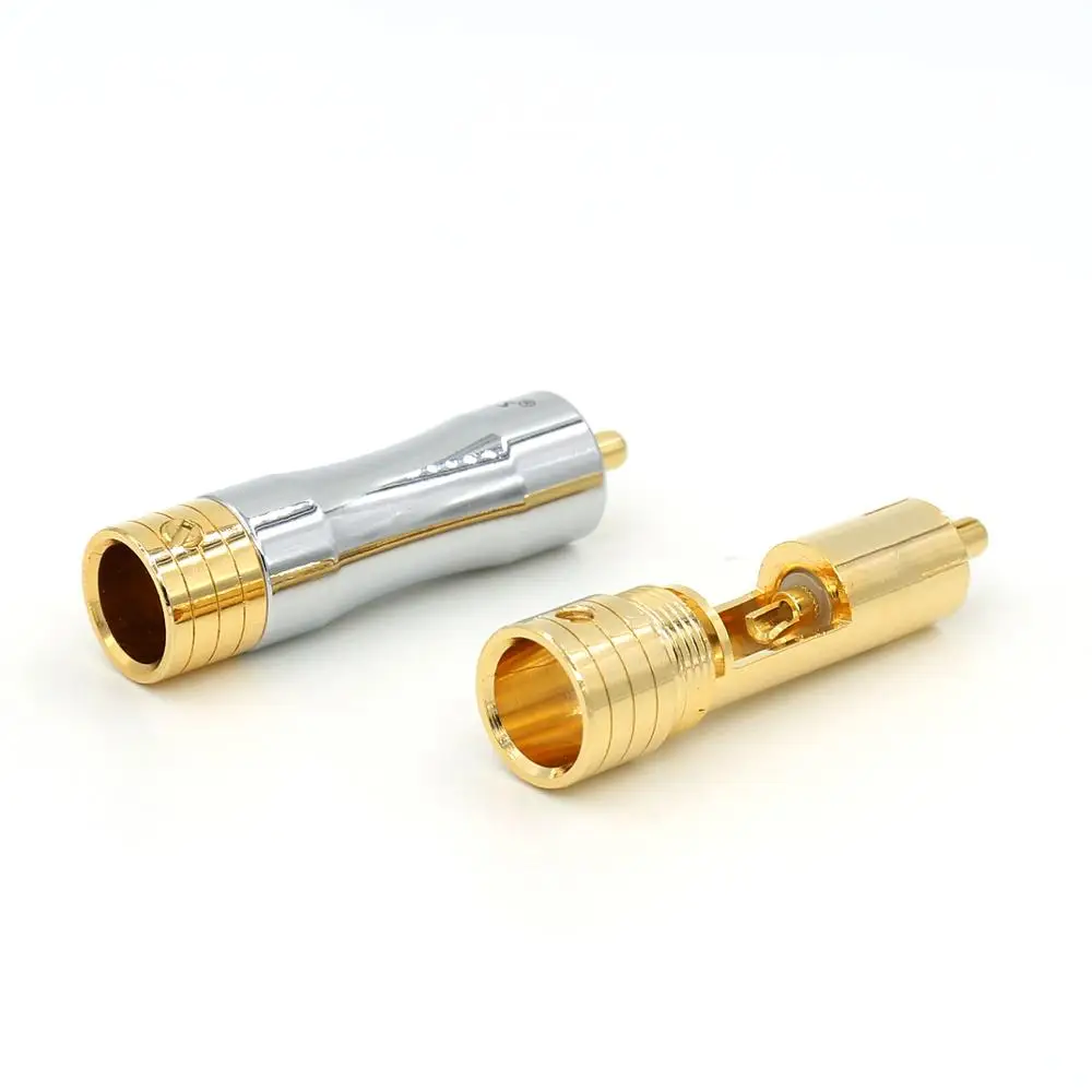 4 шт. позолоченный штекер RCA 8 мм аудио кабель папа соединитель Адаптер|cable adapter|adapter