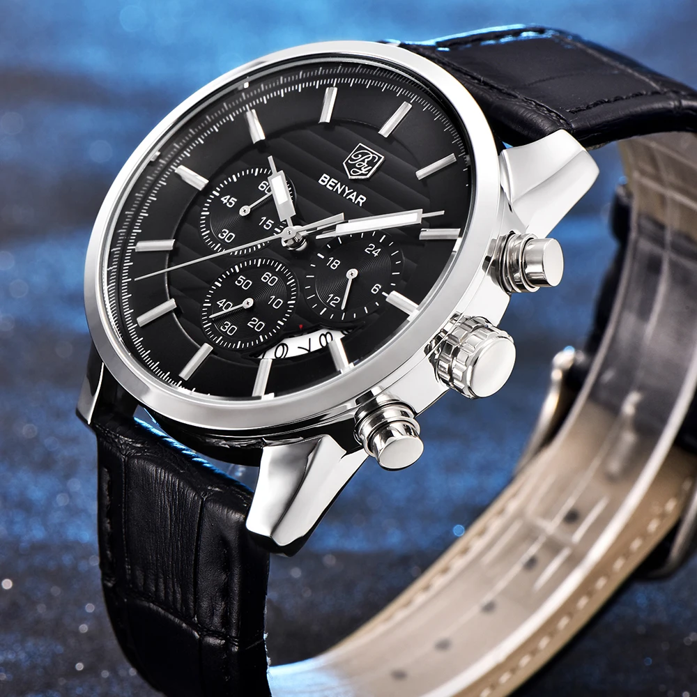 BENYAR montre pour homme Mode Спортивные кварцевые Horloge montres Топ Marque De Luxe поверенный Relogio