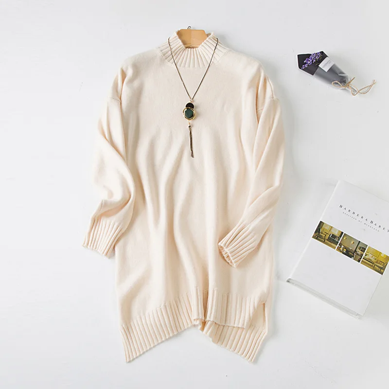 Чистый кашемир пуловер свитер 2018 Осень Зима Высокое качество Половина Водолазка