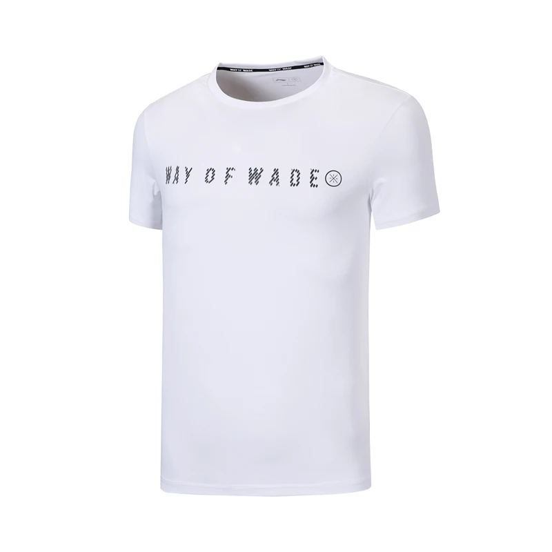 Li-Ning Мужская футболка серии Wade из 84% полиэстера и 16% спандекса для сухого ношения, с защитой от ультрафиолета, облегающая подкладка, крутые спортивные футболки ATSP129 MTS3070