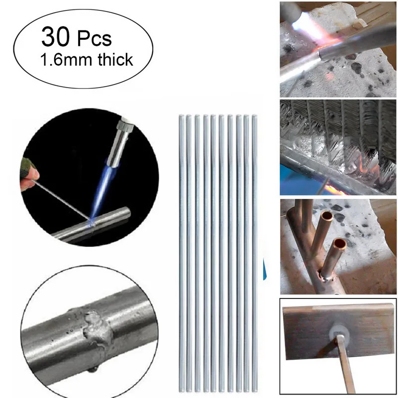 30pcs 1.6mm 100/500 шт сварочная проволока ящик для хранения 1,6 мм/2 мм* 50 см Низкий Температура Алюминий сварочная проволока флюсовой сердцевины сварочная проволока ящик для хранения - Цвет: 30pcs 1.6mm