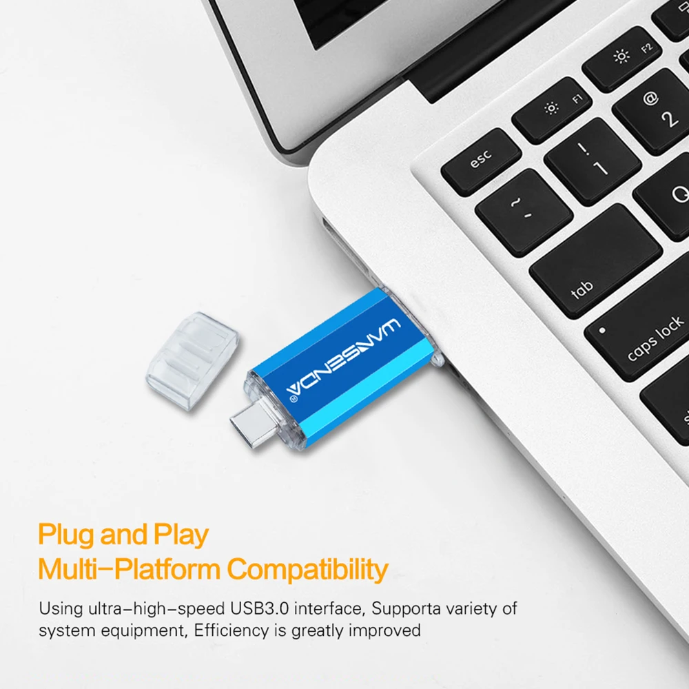 WANSENDA type-C флеш-накопитель USB 3 0 палка OTG Флешка 256 ГБ 128 64 32 16 для type C Android смартфона ПК