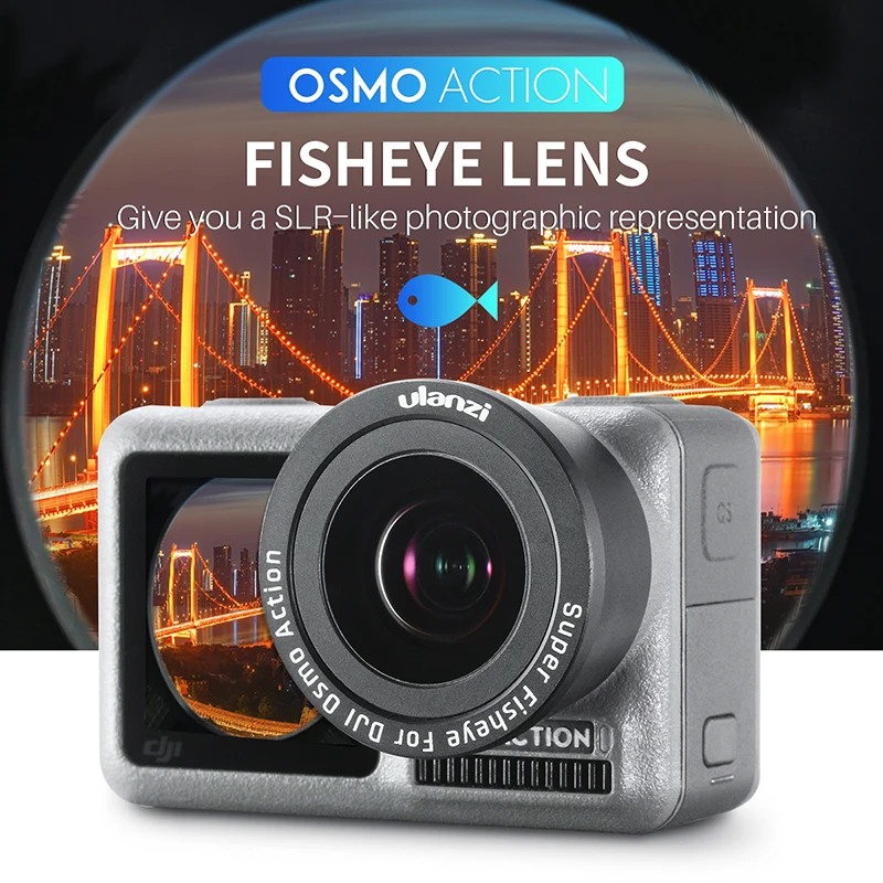 Объектив ULANZI OA-6 Fisheye 35 мм 180 градусов широкоугольный объектив для DJI Osmo Action HD