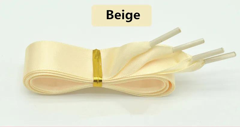 Beige 22-дюймовый Цвет 2 см Ширина шелковая лента атласная шнурки 80/100/120/140/160 см Длина кроссовки спортивная обувь со шнуровкой Прямая - Цвет: Beige