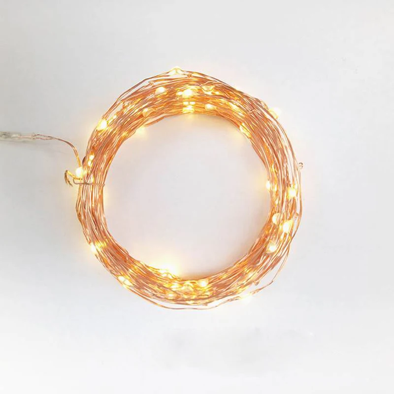 2017 гирлянда 10X2 м Водонепроницаемая светодиодная медная проволочная лампа для