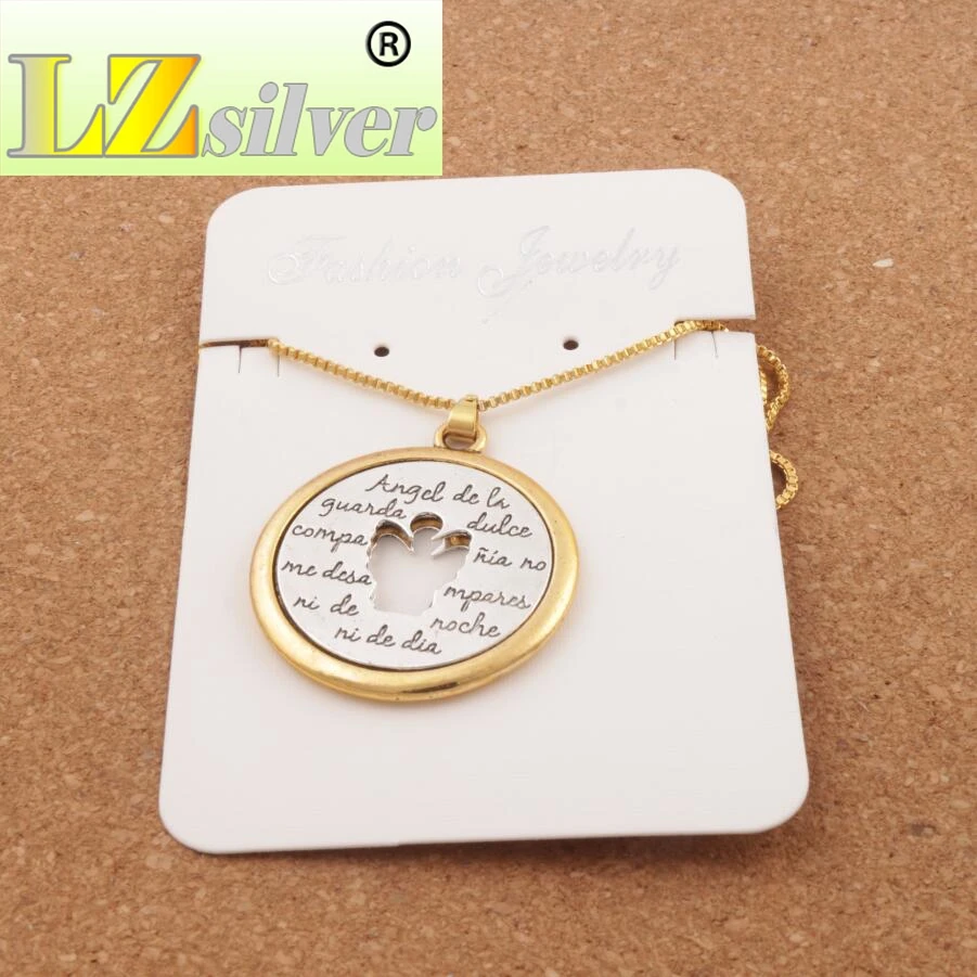 

Two-Tone Angel De Li Guanda Dulce Pendant Necklace 42x38mm Pendants N1777 24inches