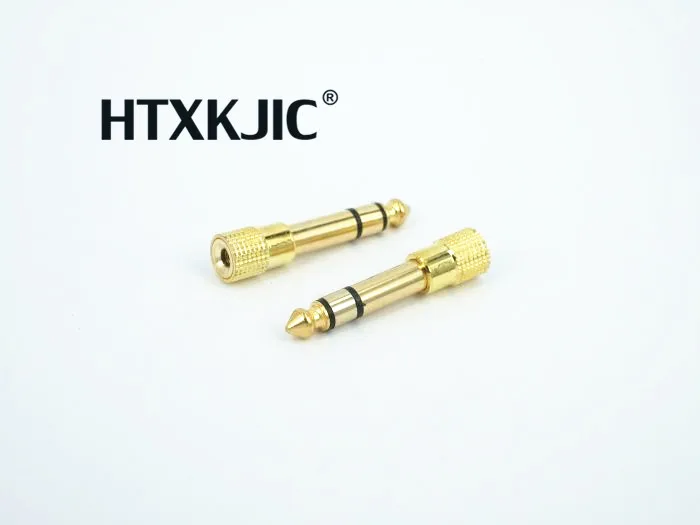 100pcs Gold plated 6.35mm 1/4 Male plug to 3.5mm 1/8 Female Jack Stereo Headphone Audio Adapter , TRS 6.35 to 3.5 converter