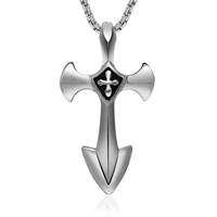 316l stainless steel cross pendant choker necklace collares male punk colar charm jewelry for men boys