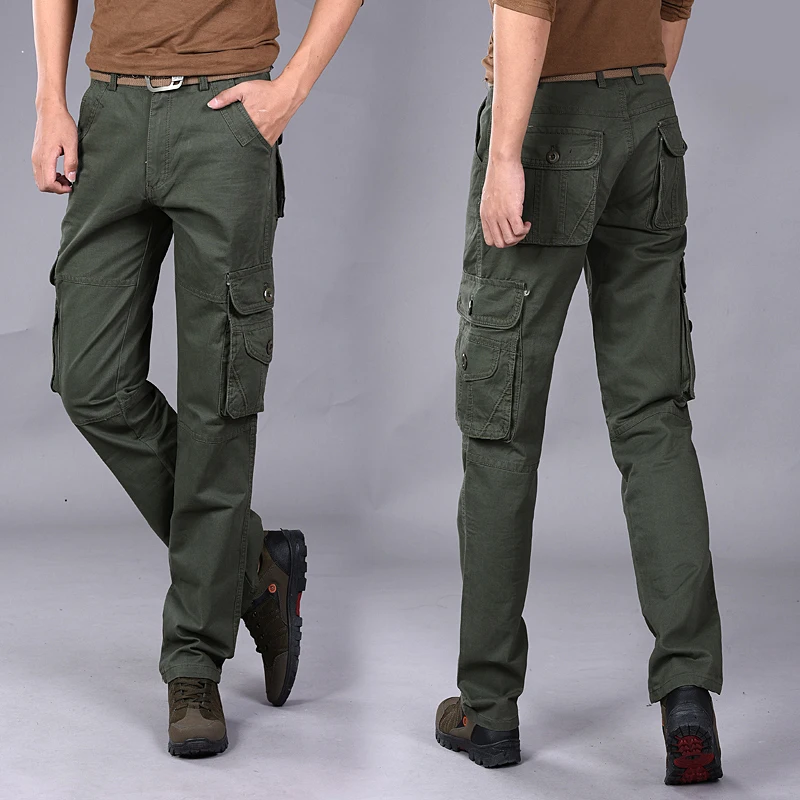 Новый Для мужчин армии брюки карго хлопок Прямо Fit Повседневное Tatical Camo боевой
