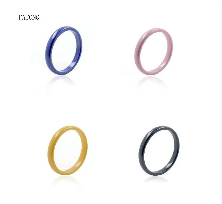 Роскошное керамическое кольцо для пары 3 мм белое желтое синее черное розовое