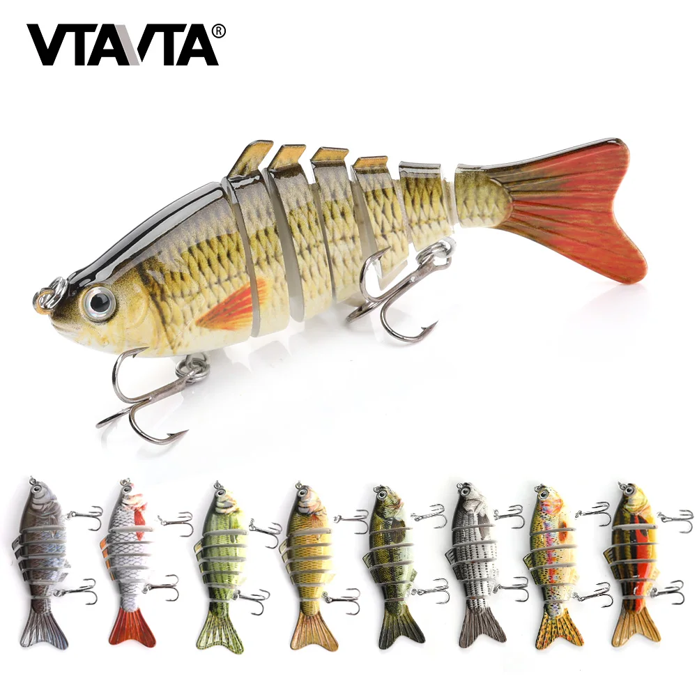 VTAVTA 10cm 15g Swimbait Artificial Multi Jointed Hard Bait Fishing Lure Lifelike Minnow Wobblers Crankbait Tackle | Спорт и