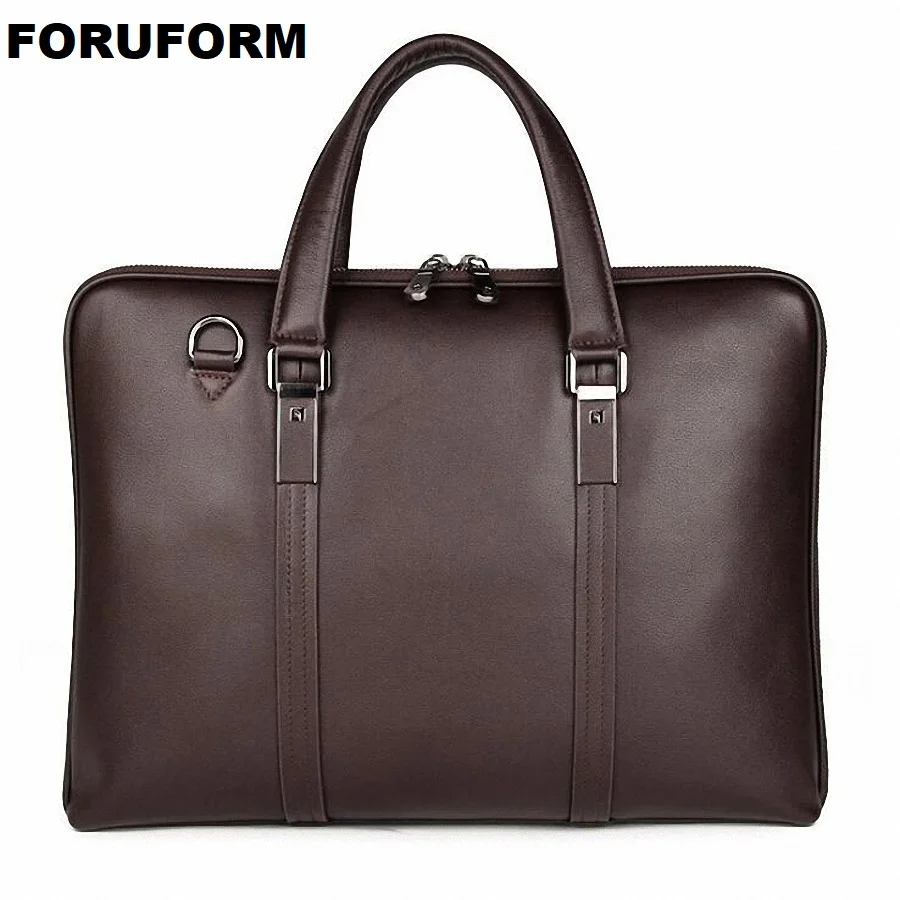 Men Slim Briefcase Genuine Leather Business Handbag Laptop Casual Large Shoulder Bag Fashion Messenger Bag Luxury Bolsas