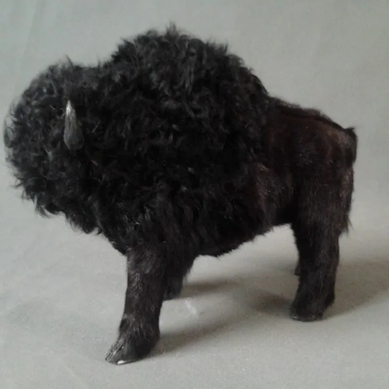 

new creative simulation bison toy lovely handicraft black bison doll gift Furnishing articles about 35x21cm