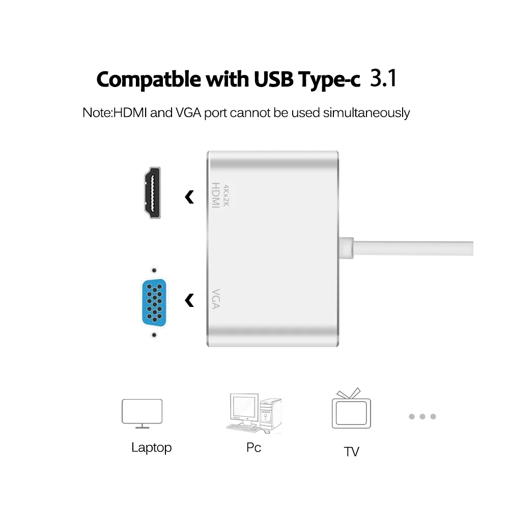 Type C к HDMI USB 3,1 зарядный конвертер USB-C 3,1 цифровой AV многопортовый адаптер для нового MacBook Mac