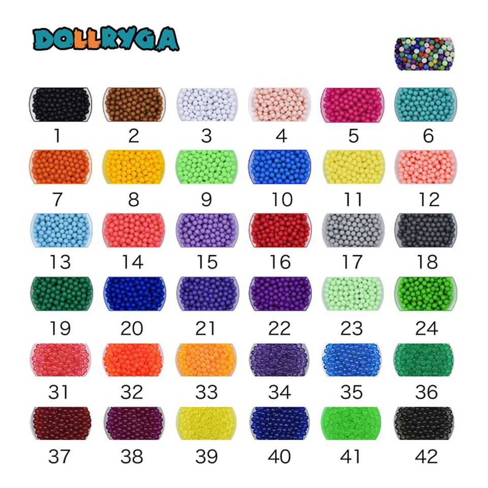Волшебные бусины DOLLRYGA сделай сам с распылителем воды 500 г 6000 шт. прозрачные