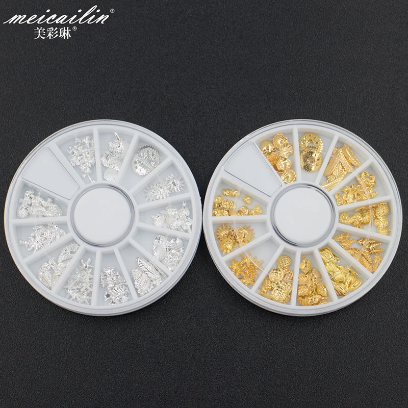 Новинка металлические аксессуары для 3D дизайна ногтей золотые серебряные