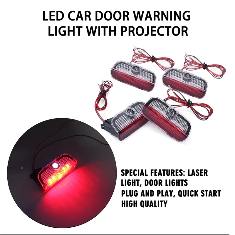 12V Красный Автомобильный бортовой светильник логотип затемненный Led дверь
