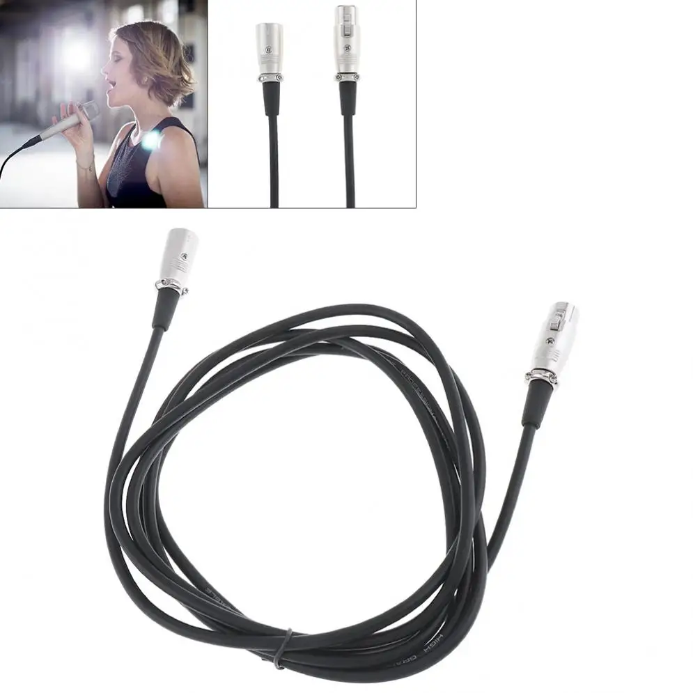

Practical 2m 3 Pin XLR Male to Female Microphone Extension Cable Audio Extension Cables Cord Wire Line Black for Microphone 6mm
