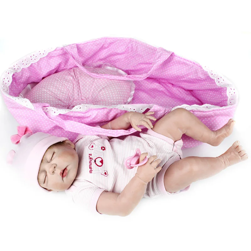 22 дюйма кукла возрожденная полностью силиконовая виниловая для девочек