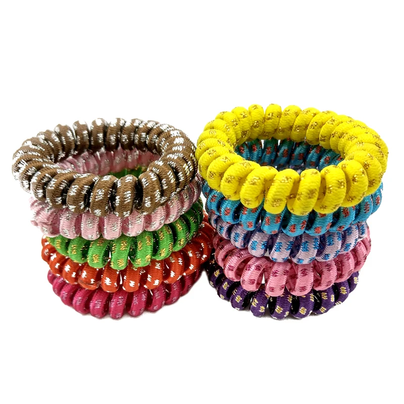 

3pcs wrapped cloth telephone line hair ring hair accessories hair rope spiral rubber band hairband headwear