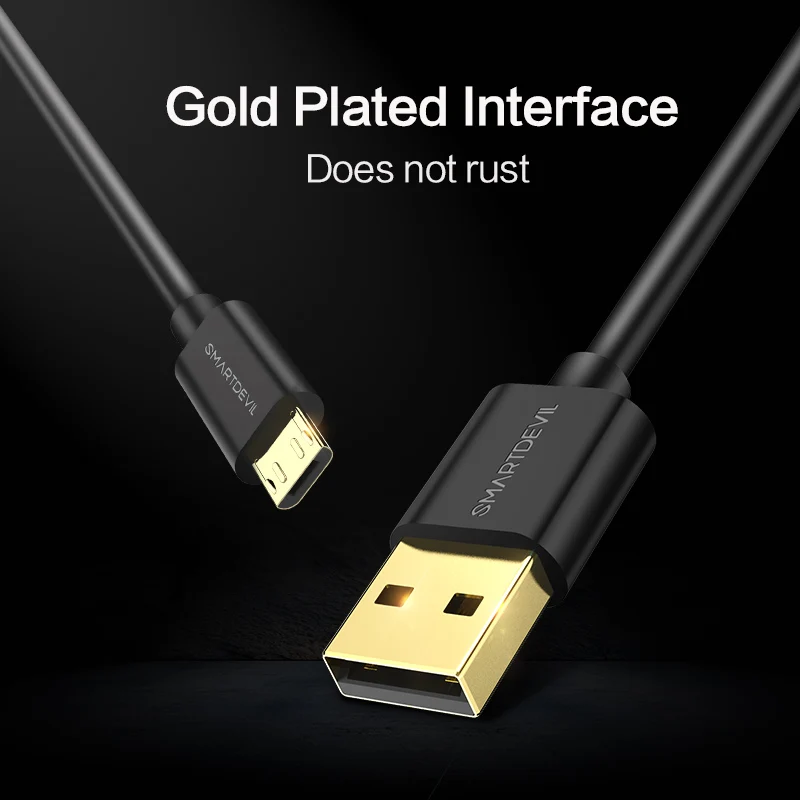 Кабель Micro USB SmartDevil 3A шнур для быстрой зарядки и передачи данных Xiaomi LG Samsung
