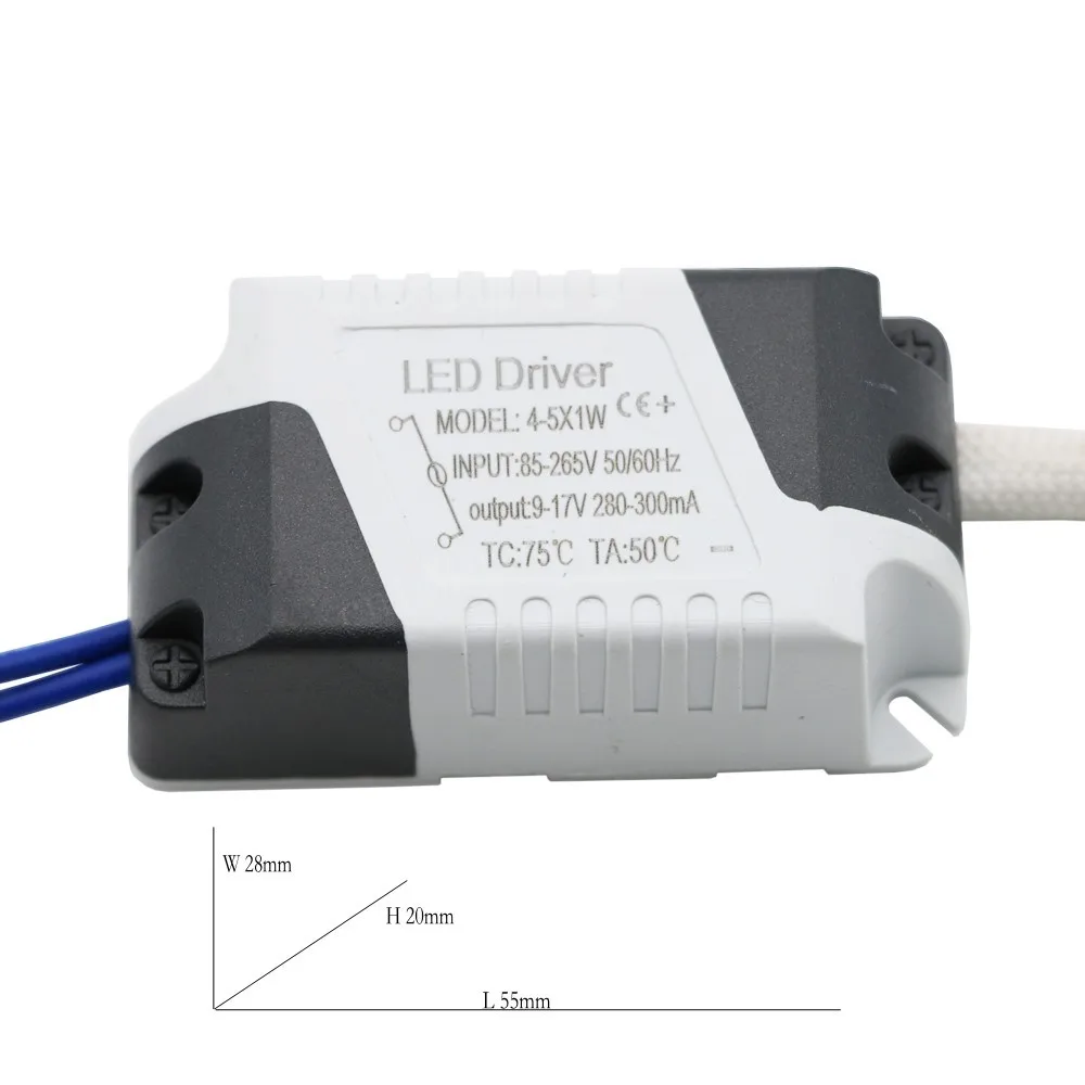 5 шт./лот 300mA 4 5x1W 7x1W 4W 5W 6W 7W источник питания AC 85 265V DC 9 17V 12 24V светодиодный драйвер|led