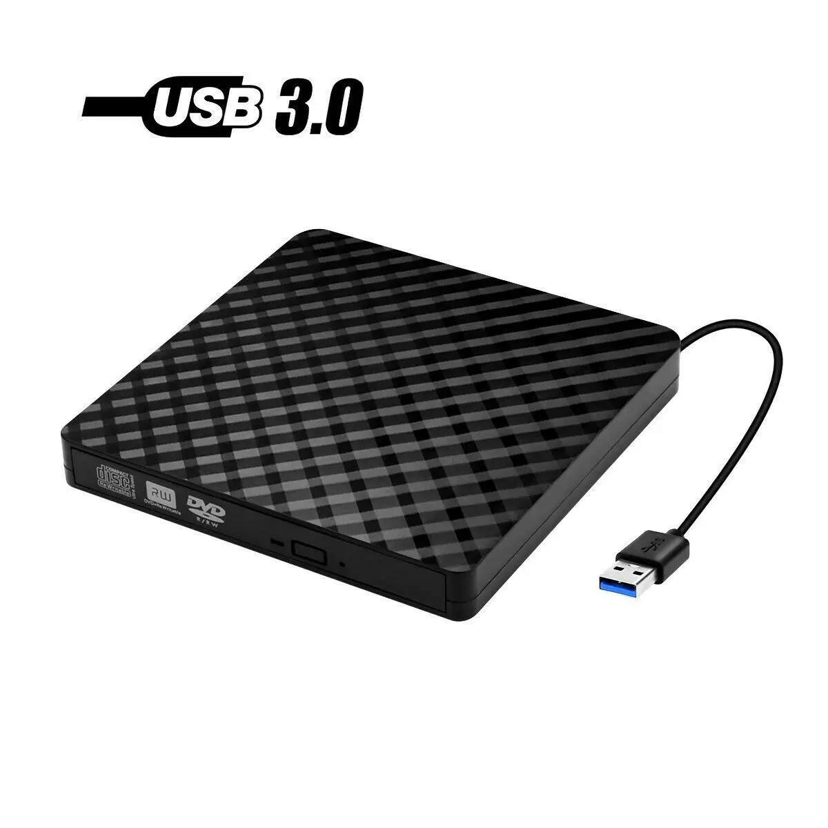 Черный Портативный USB 3,0 внешний CD-RW Писатель Привод горелки DVD/CD ридер плеер с USB кабели для Mac PC ноутбук - Цвет: Черный