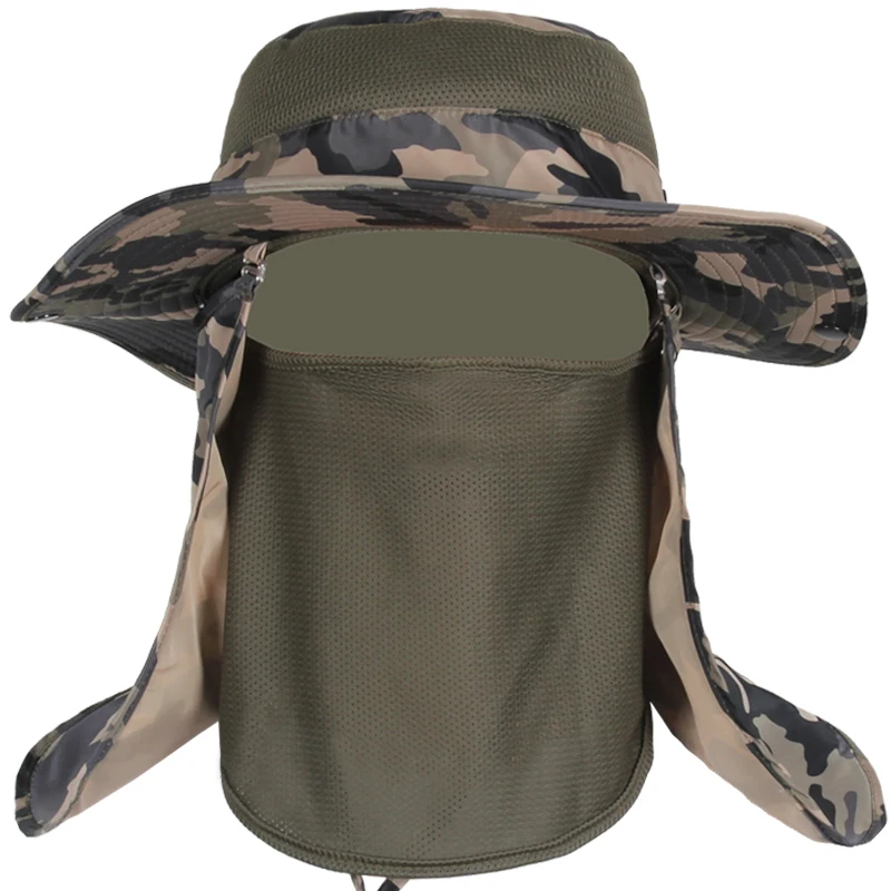 Кепка с защитой от УФ-лучей для мужчин и женщин Регулируемая в стиле милитари