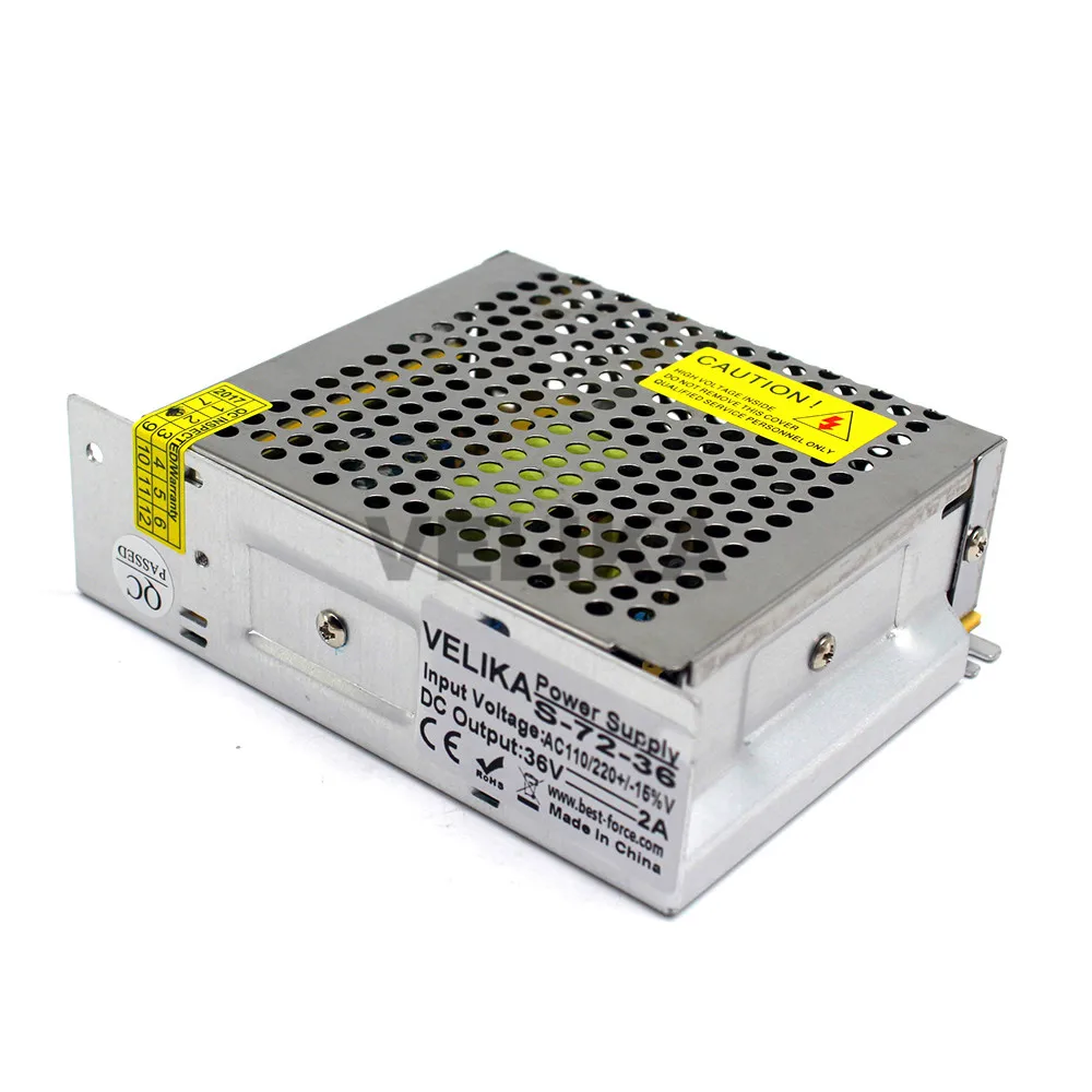 Выключатель с одним выходом адаптер питания DC36V 2A 72W драйвер 110V 220V AC DC 36V SMPS для