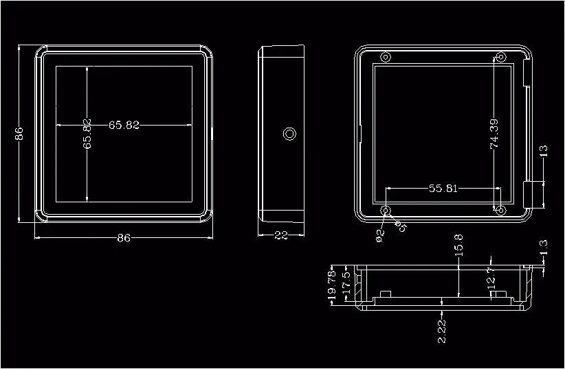 2 pcs/lot 86*86*22mm housing DIY plastic material ABS box for access control small RFID case electronic project | Обустройство дома