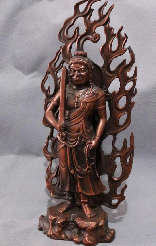 Песня voge Gem S5350 11 &quotяпонский буддизм Бронзовая стойка Acala Fudo-Myo-Achalanatha статуя Будды